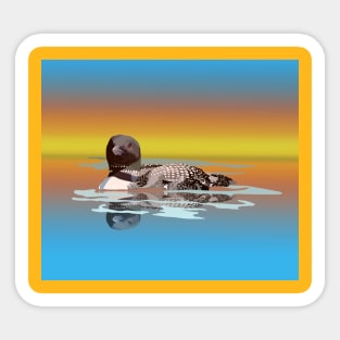 Sunset Loon Sticker